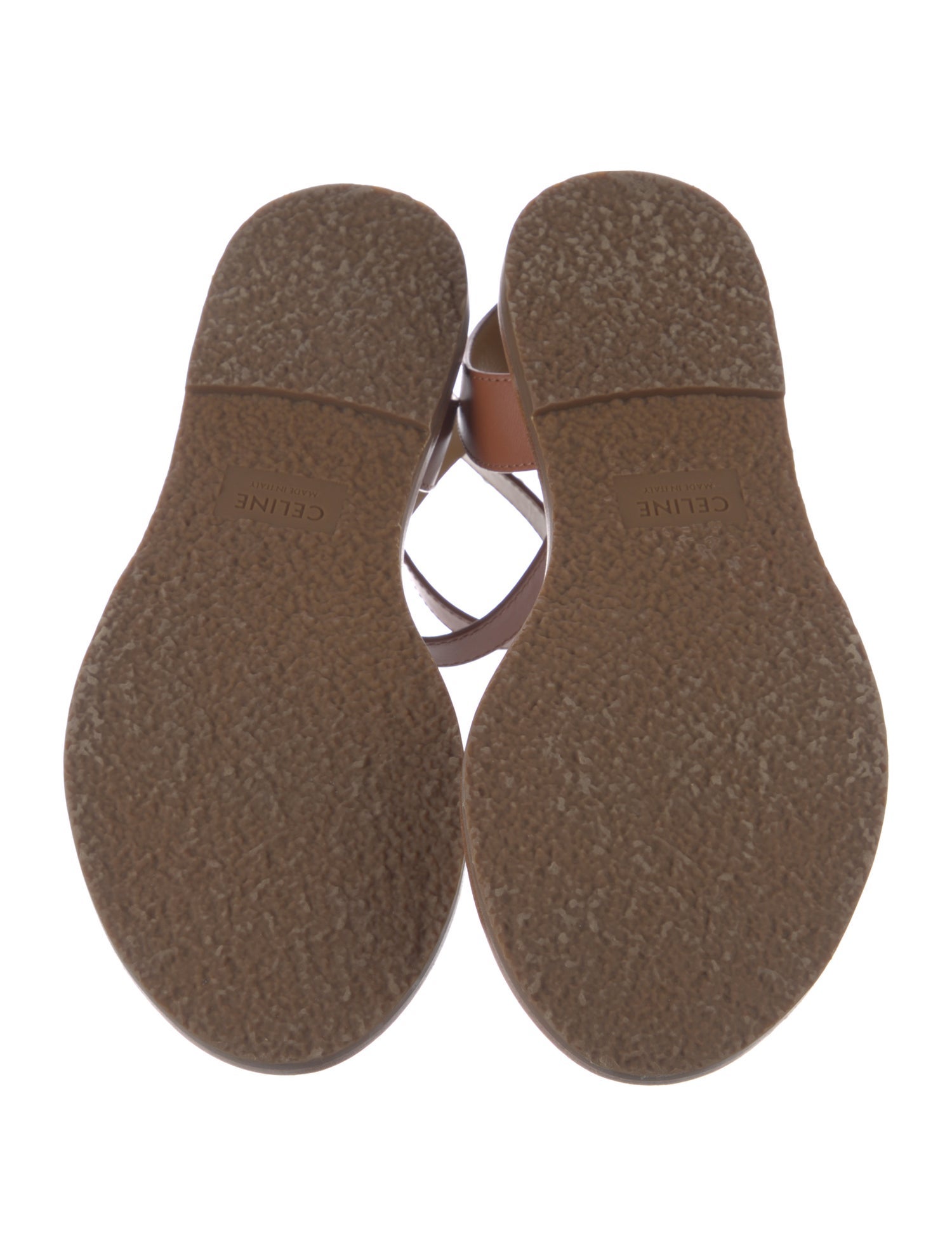 Celine Leather Printed Slingback Sandals