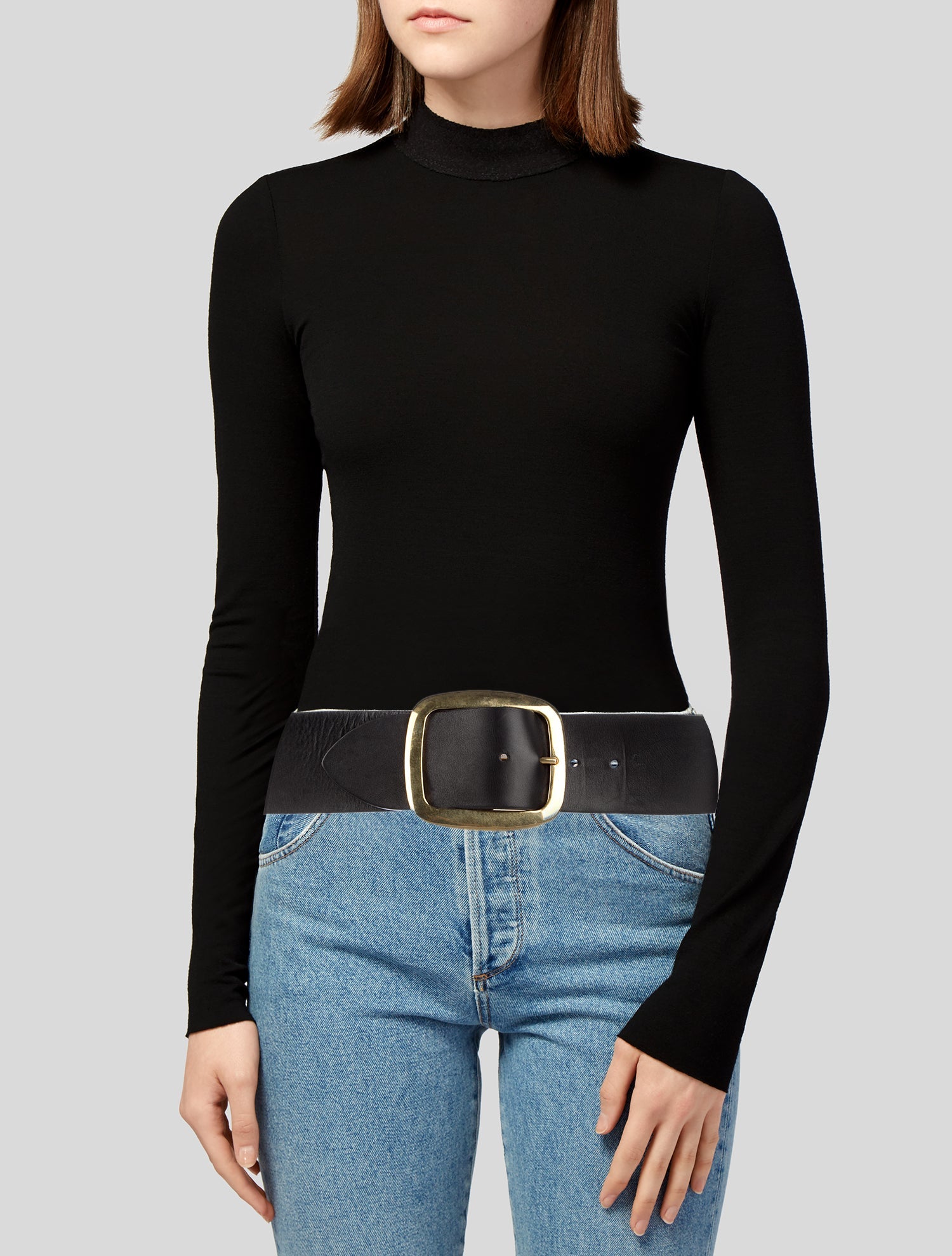 Celine Wide Leather Waist Belt