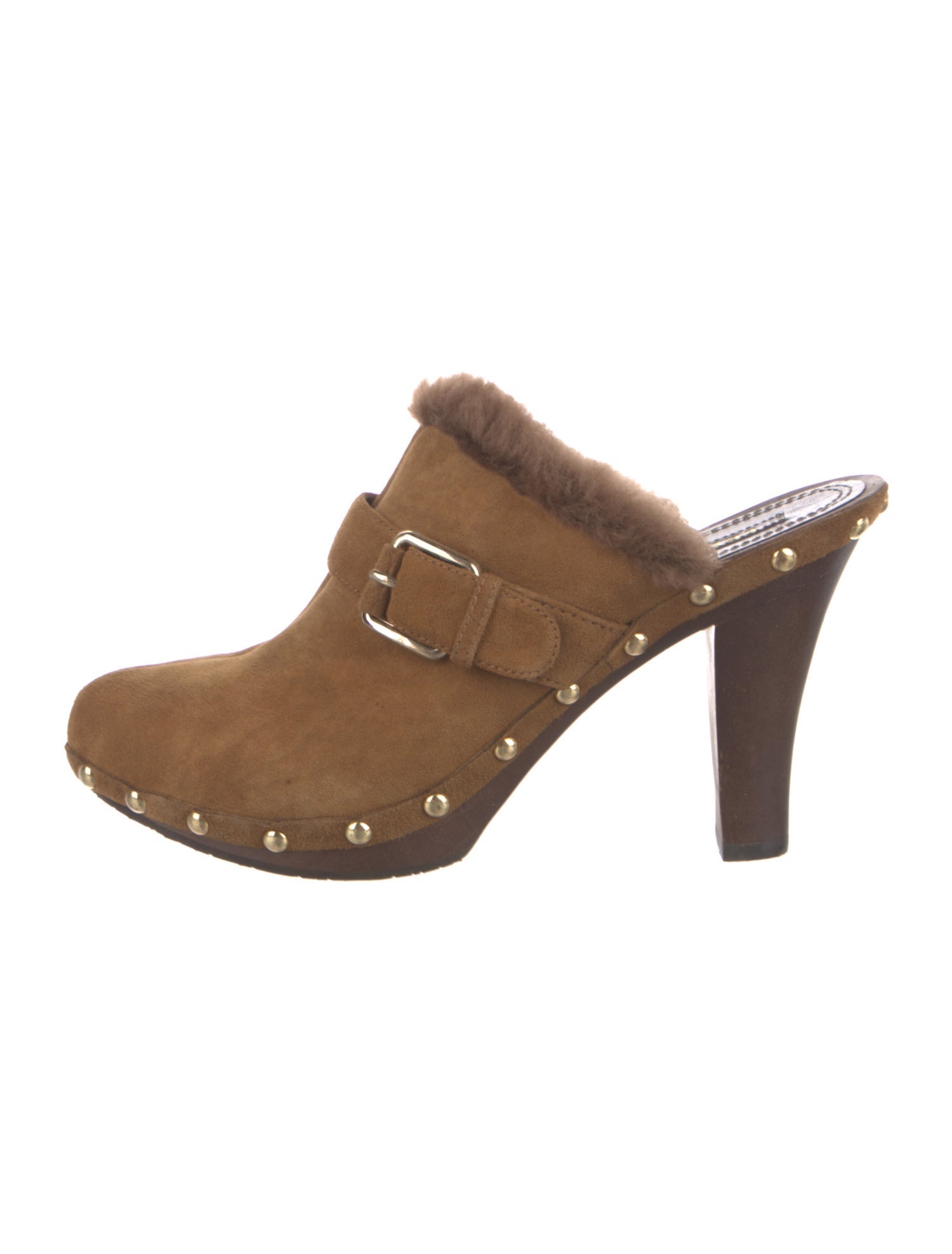 Celine Suede Studded Accents Mules