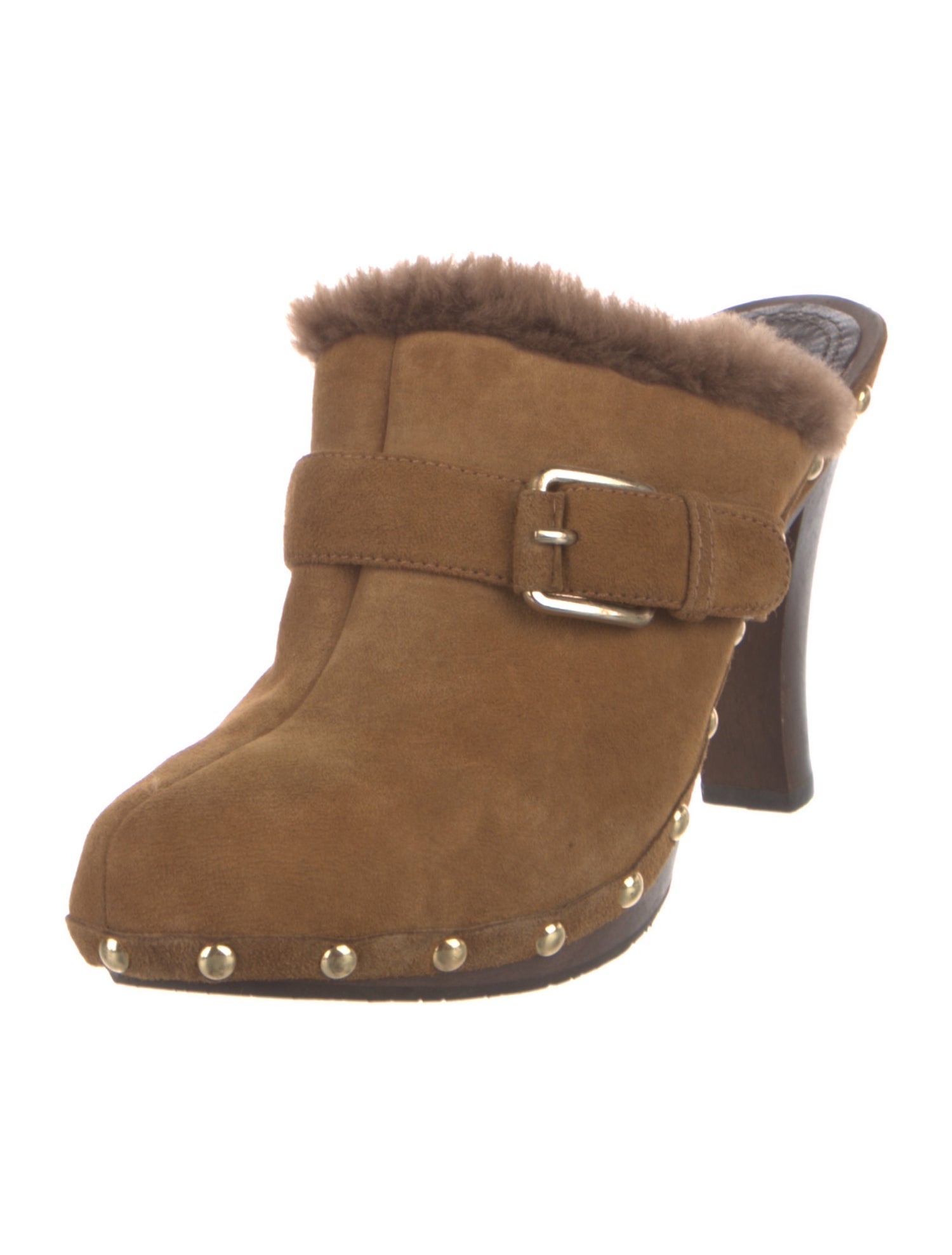 Celine Suede Studded Accents Mules