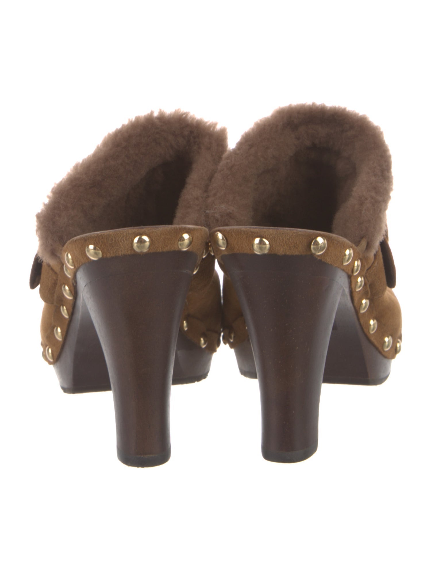 Celine Suede Studded Accents Mules