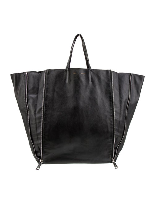 Celine Leather Vertical Gusset Cabas Large