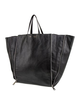 Celine Leather Vertical Gusset Cabas Large
