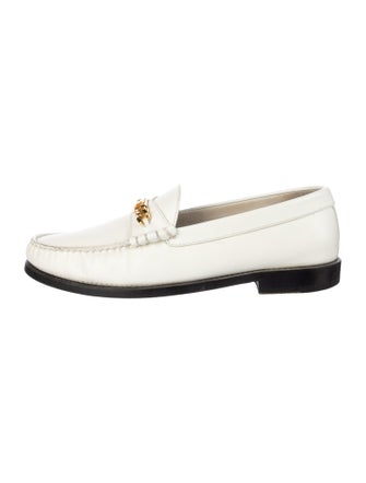 Celine Leather Chain-Link Accents Loafers