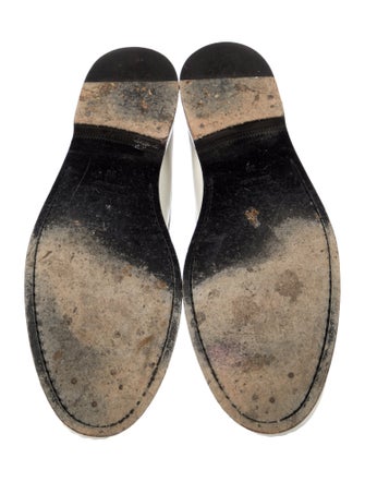 Celine Leather Chain-Link Accents Loafers