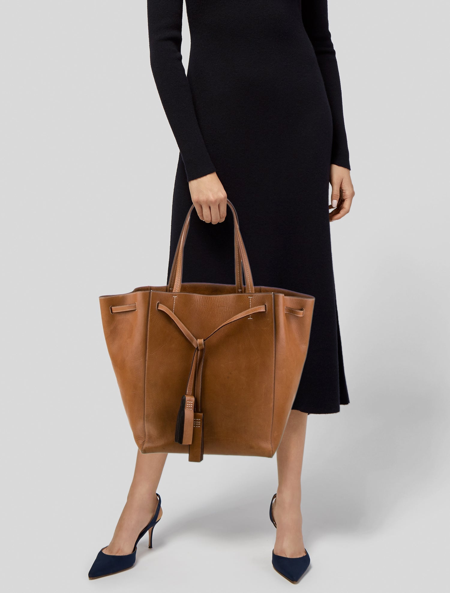 Celine Leather Cabas Phantom w/Belt Small