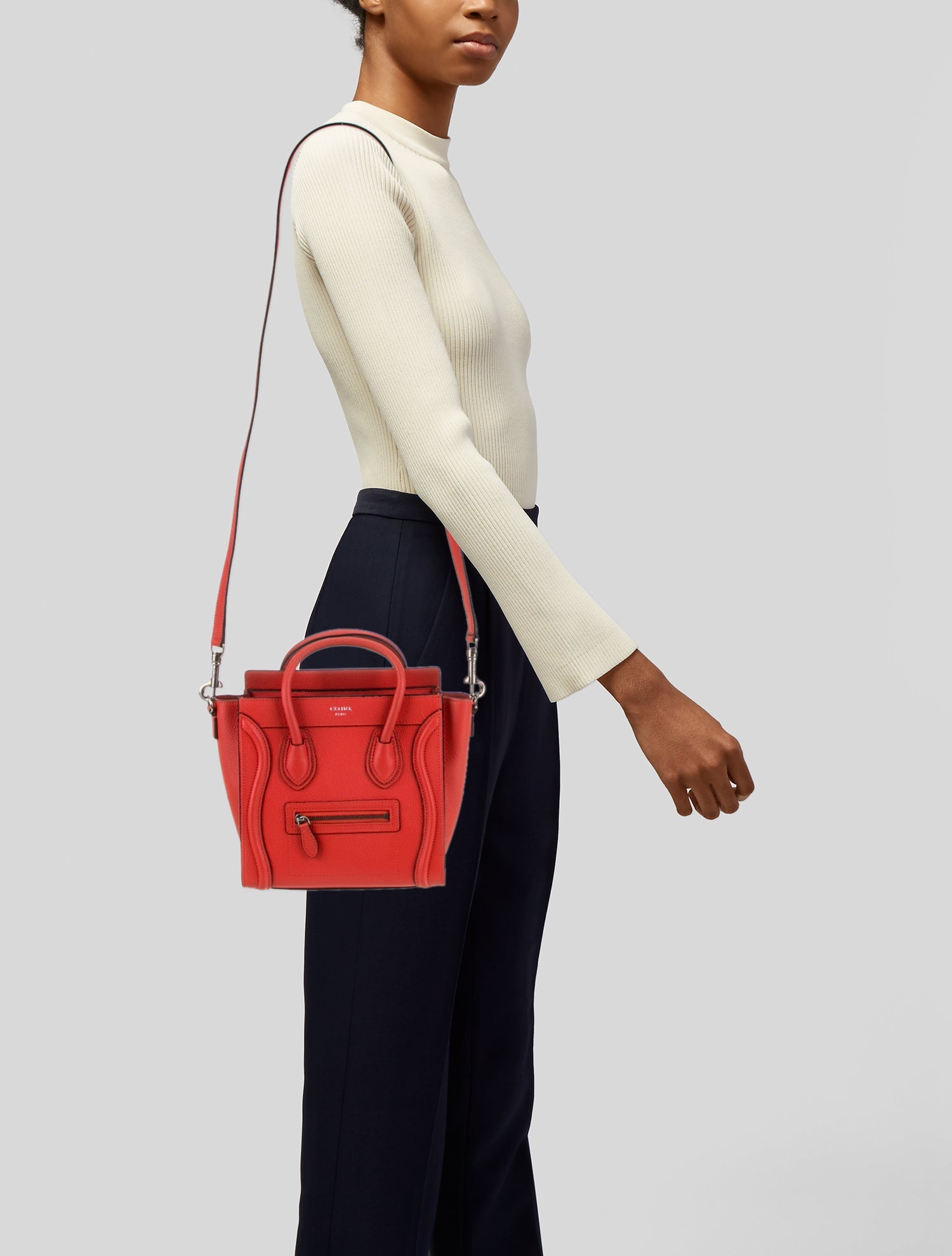 Celine Leather Luggage Nano