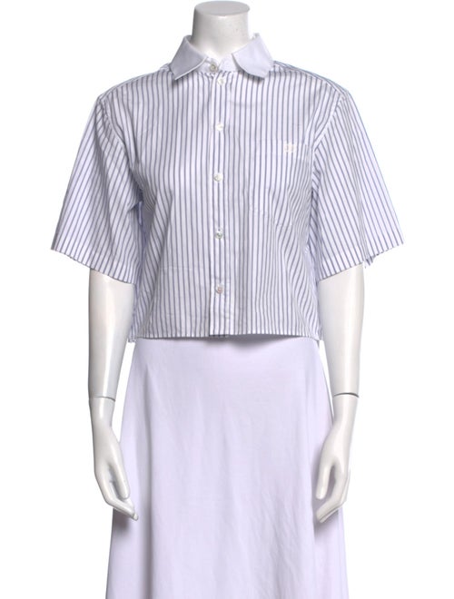 Celine Striped Short Sleeve Crop Top