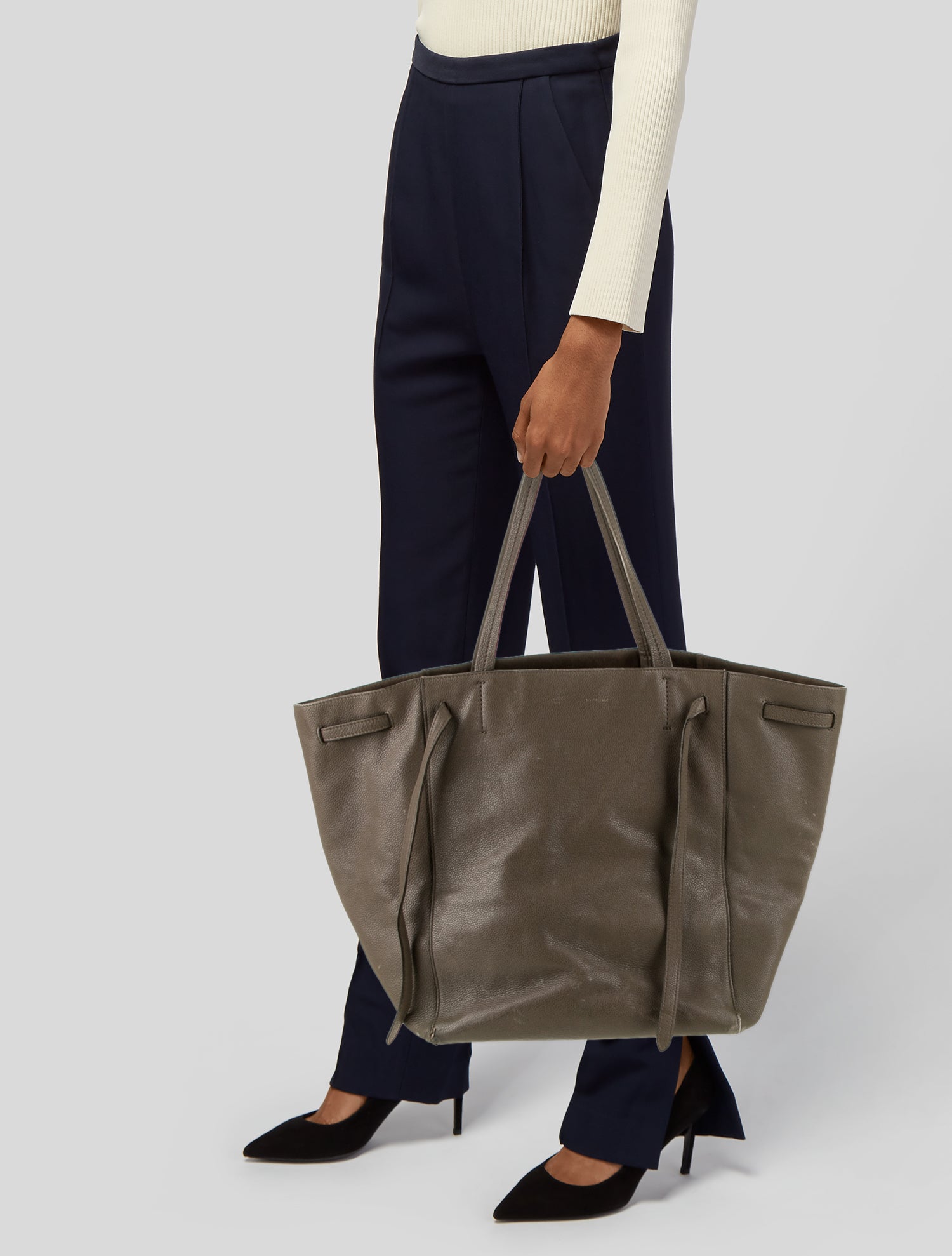 Celine Leather Cabas Phantom w/Belt Medium