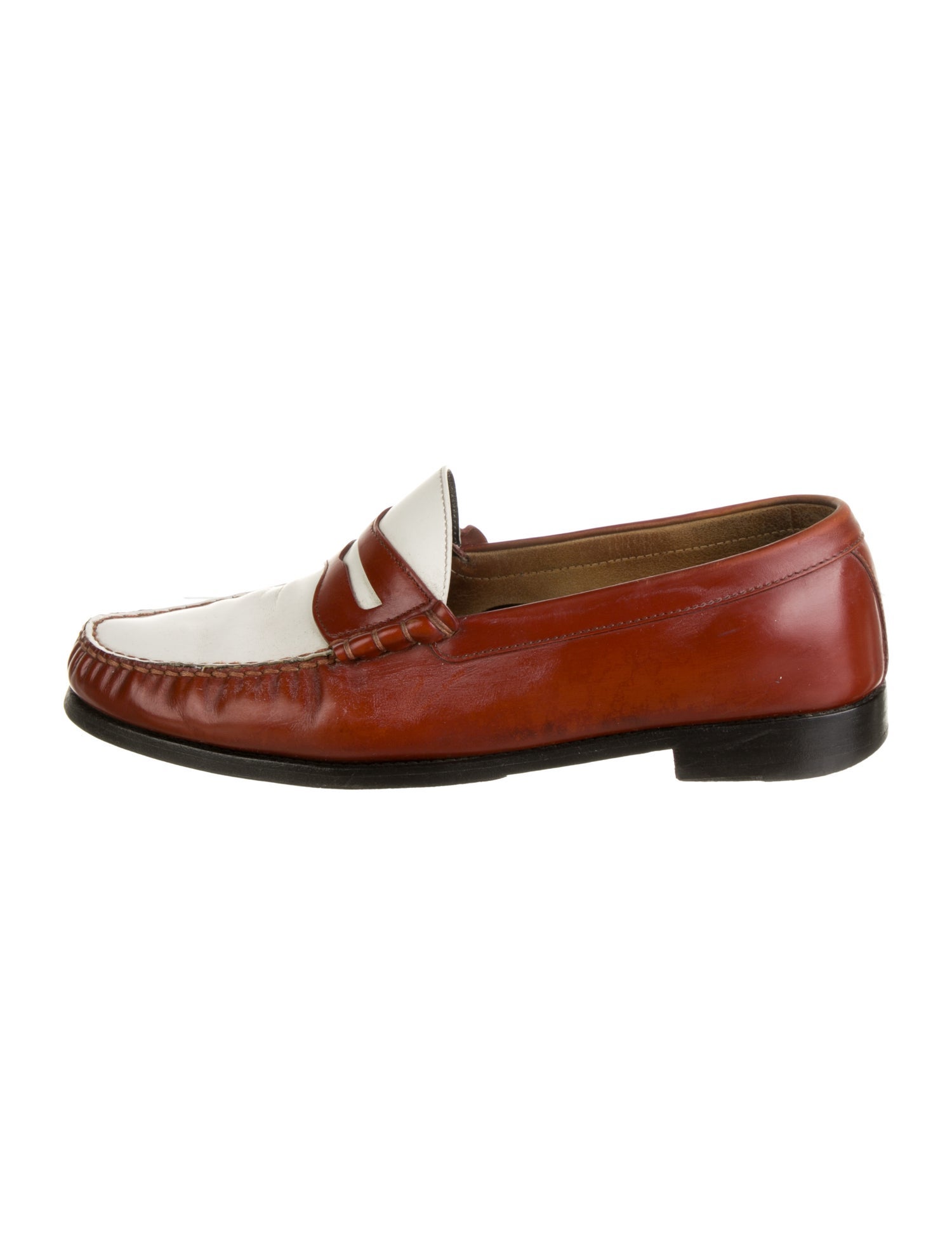 Celine Leather Colorblock Pattern Loafers