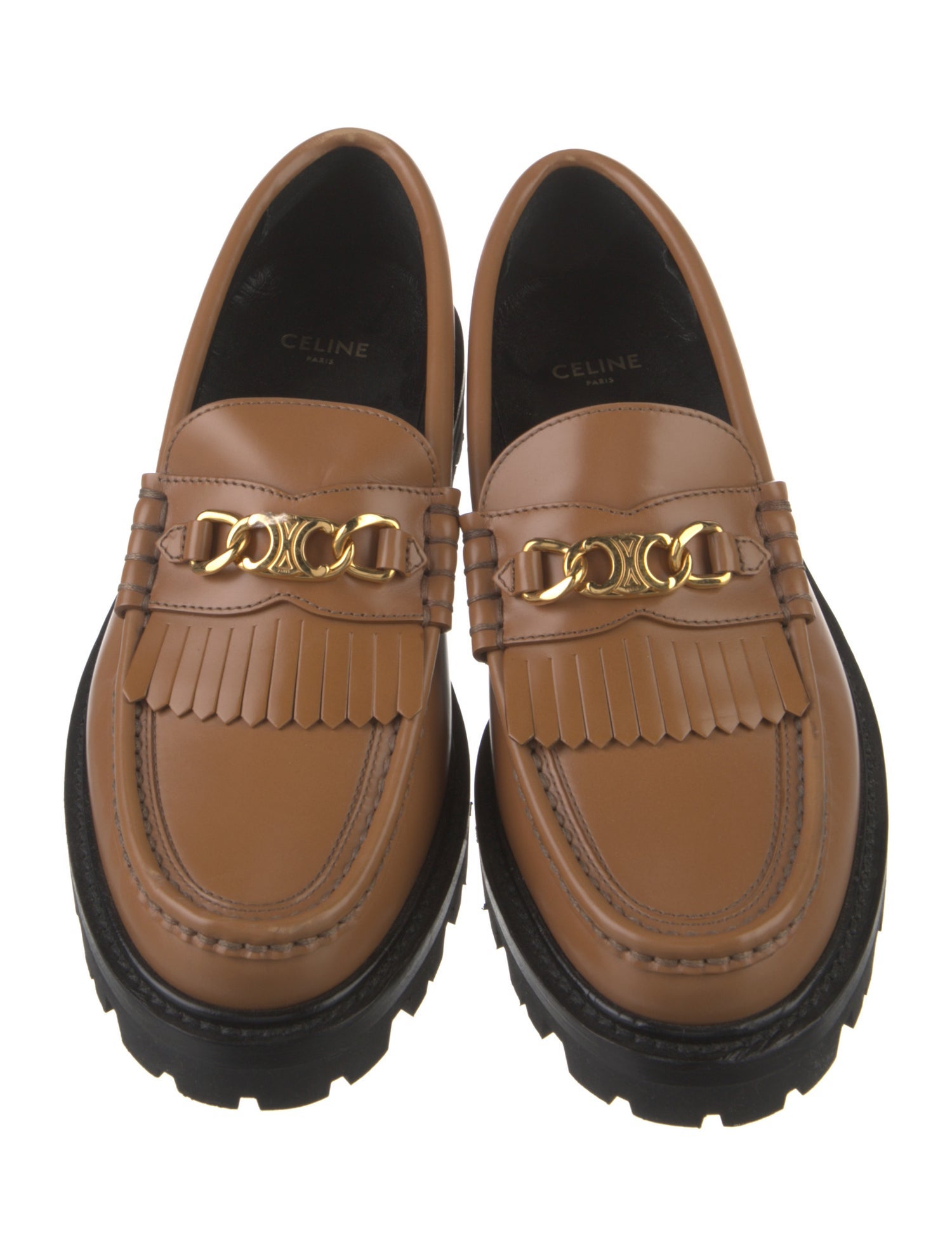 Celine Signature Logo Leather Loafers