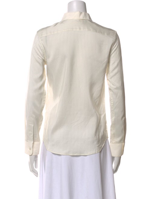 Celine Silk Striped Button-Up Top
