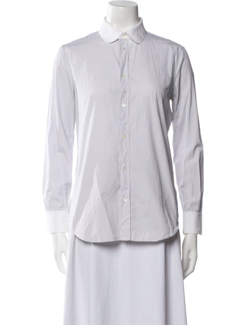 Celine Striped Long Sleeve Button-Up Top