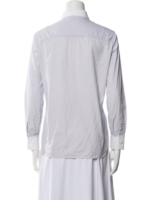 Celine Striped Long Sleeve Button-Up Top