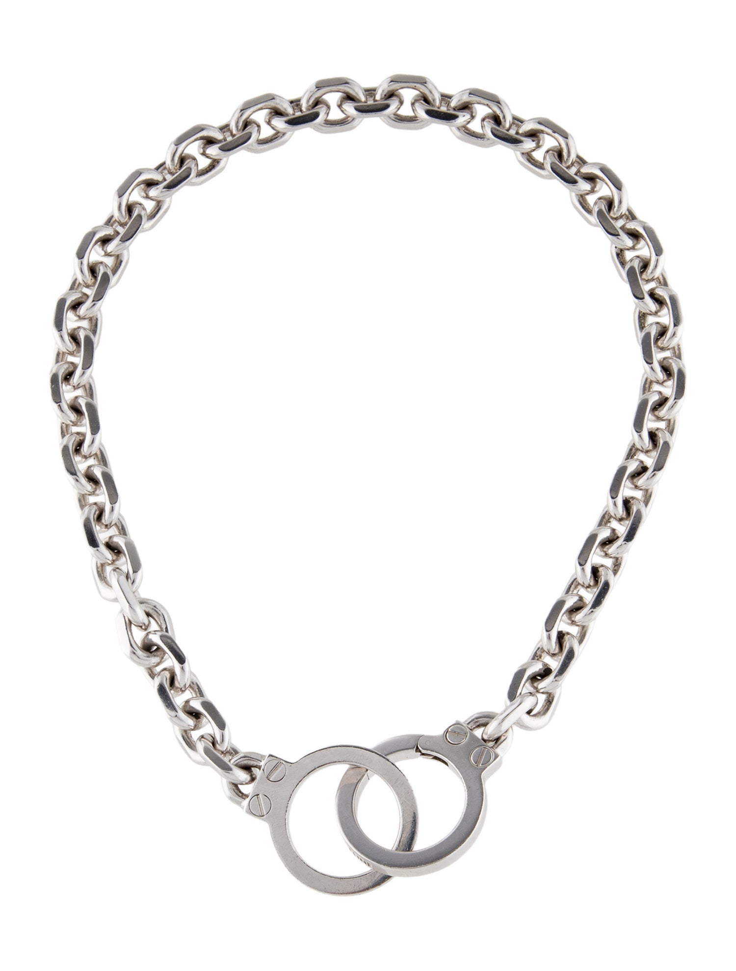 Celine Chaîne Triomphe Golden Handcuff Necklace