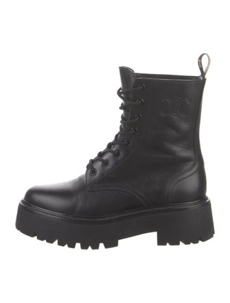 Celine Leather Studded Accents Combat Boots