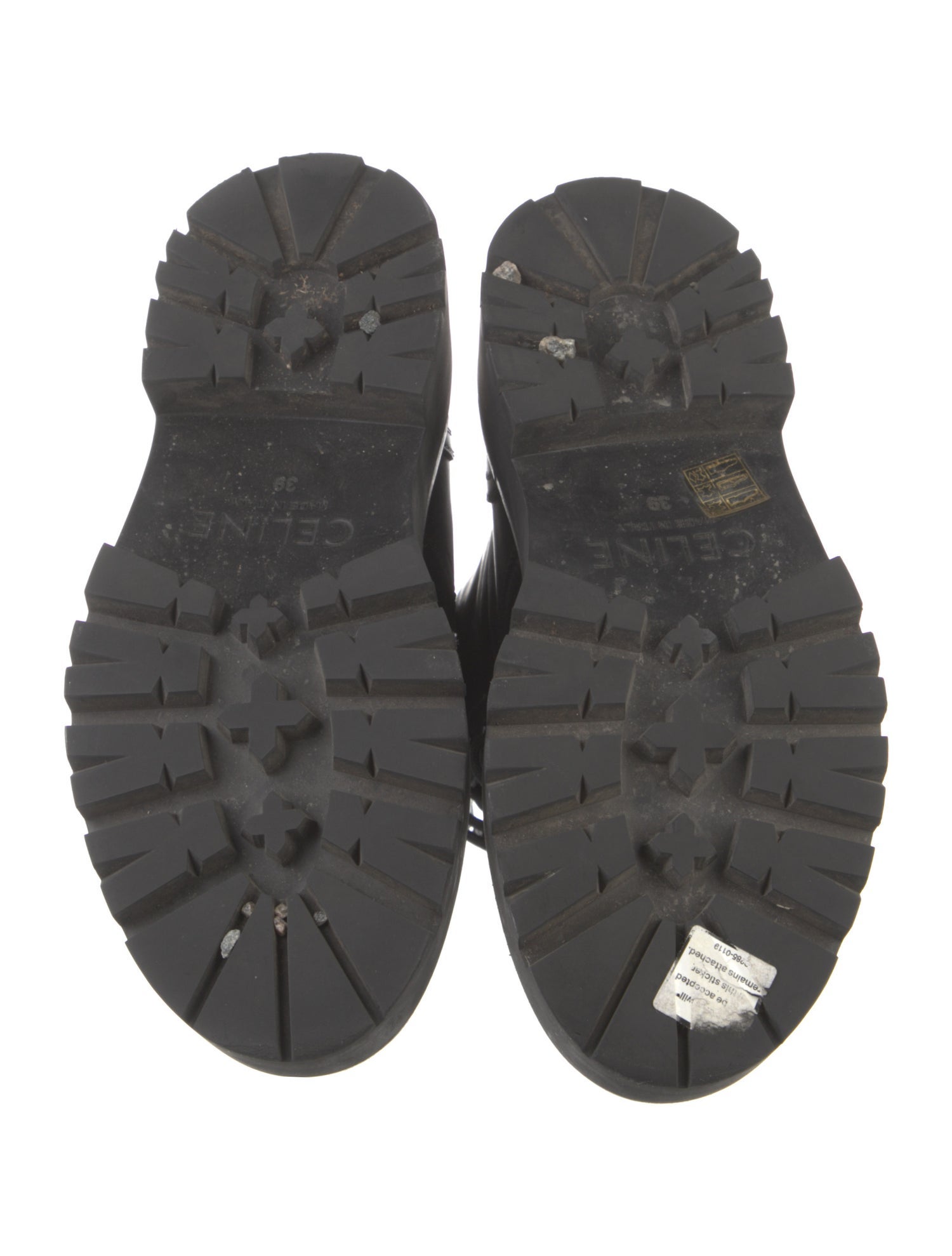 Celine Leather Studded Accents Combat Boots