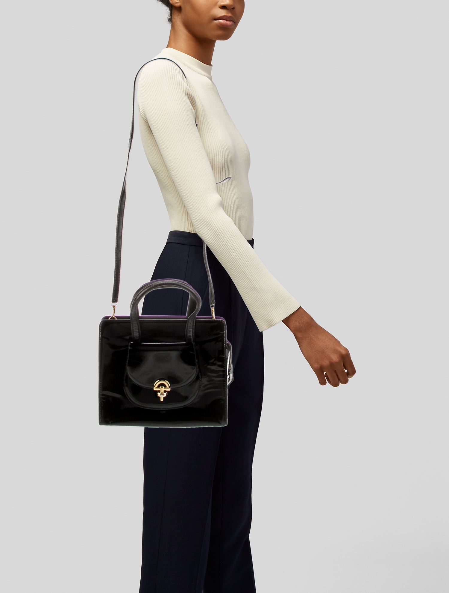 Celine Patent Leather Crossbody Bag Vintage