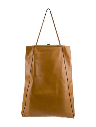 Celine Leather Clasp Cabas Tall