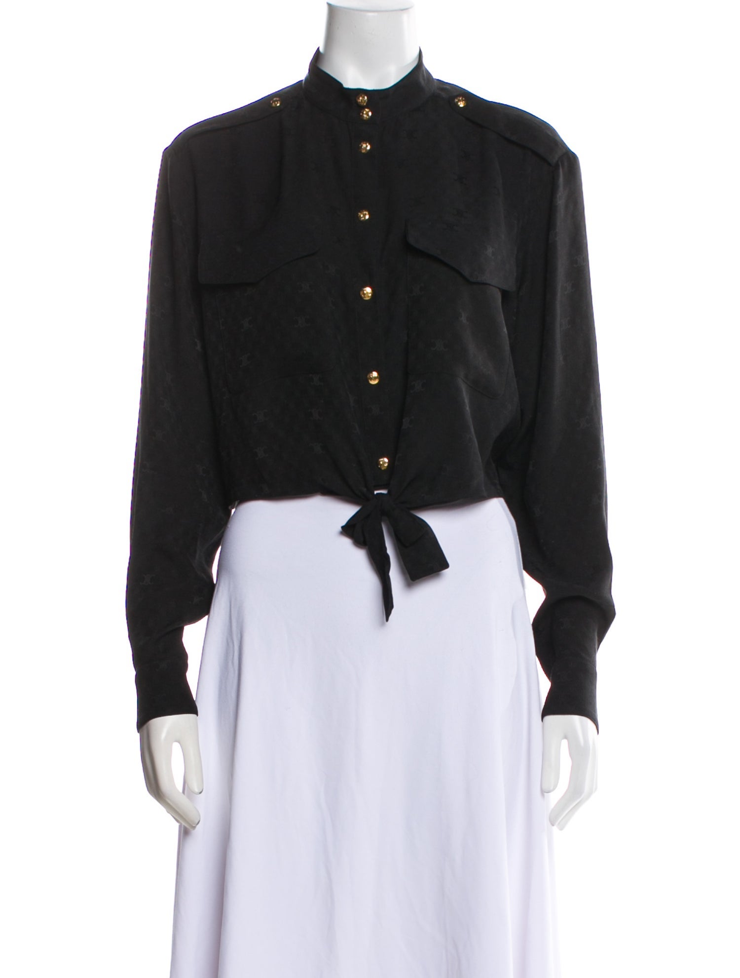 Celine Cropped Knotted Silk Crop Top