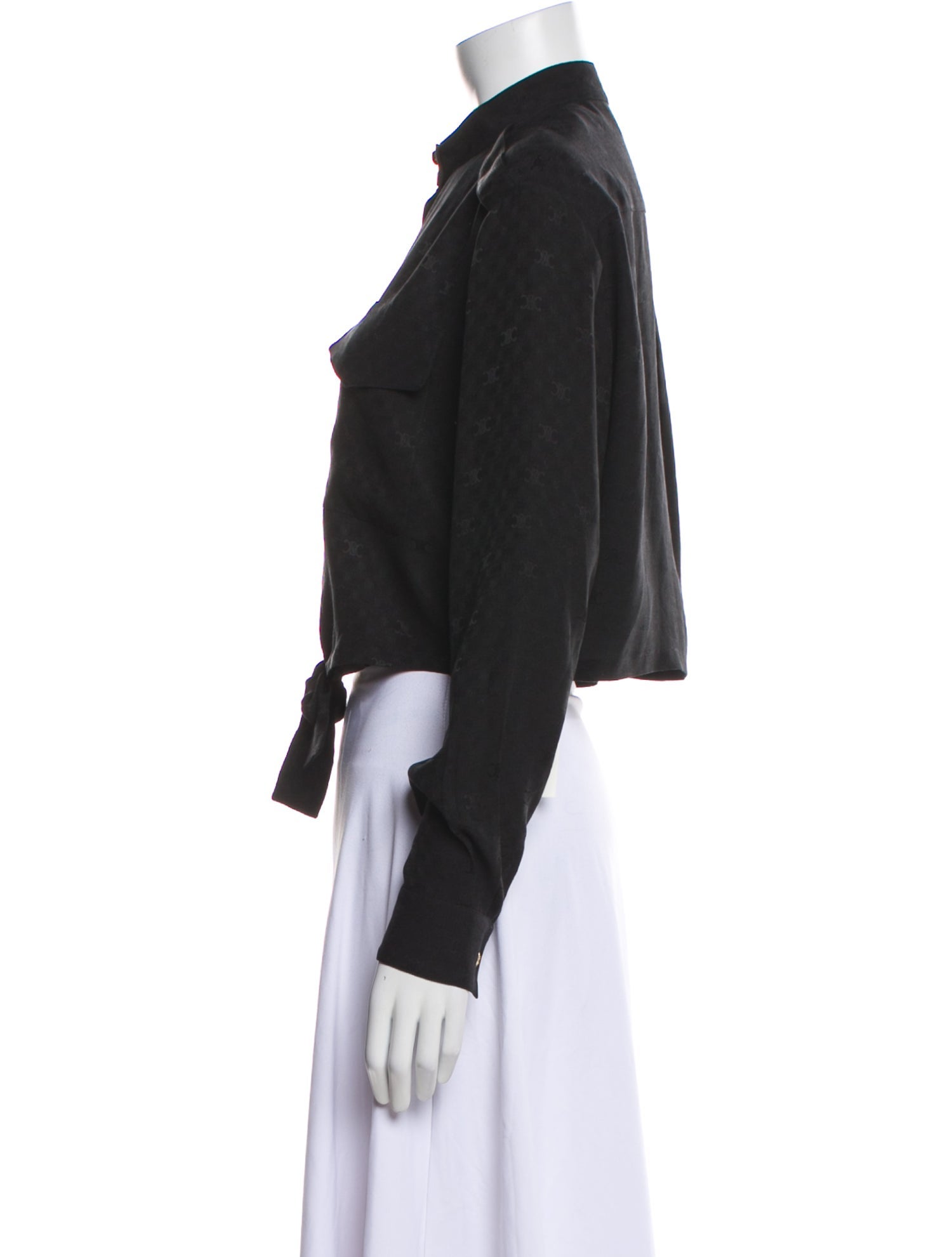 Celine Cropped Knotted Silk Crop Top