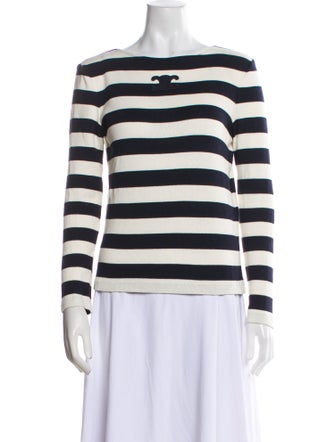 Celine Striped Bateau Neckline Top