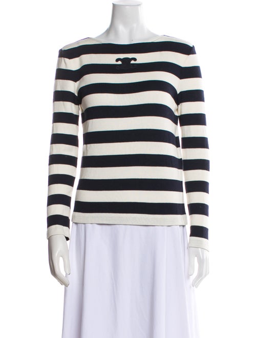 Celine Striped Bateau Neckline Top
