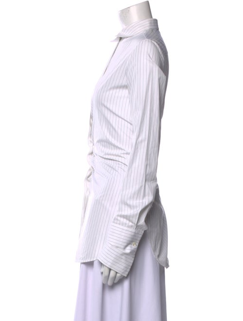 Celine Striped Long Sleeve Button-Up Top