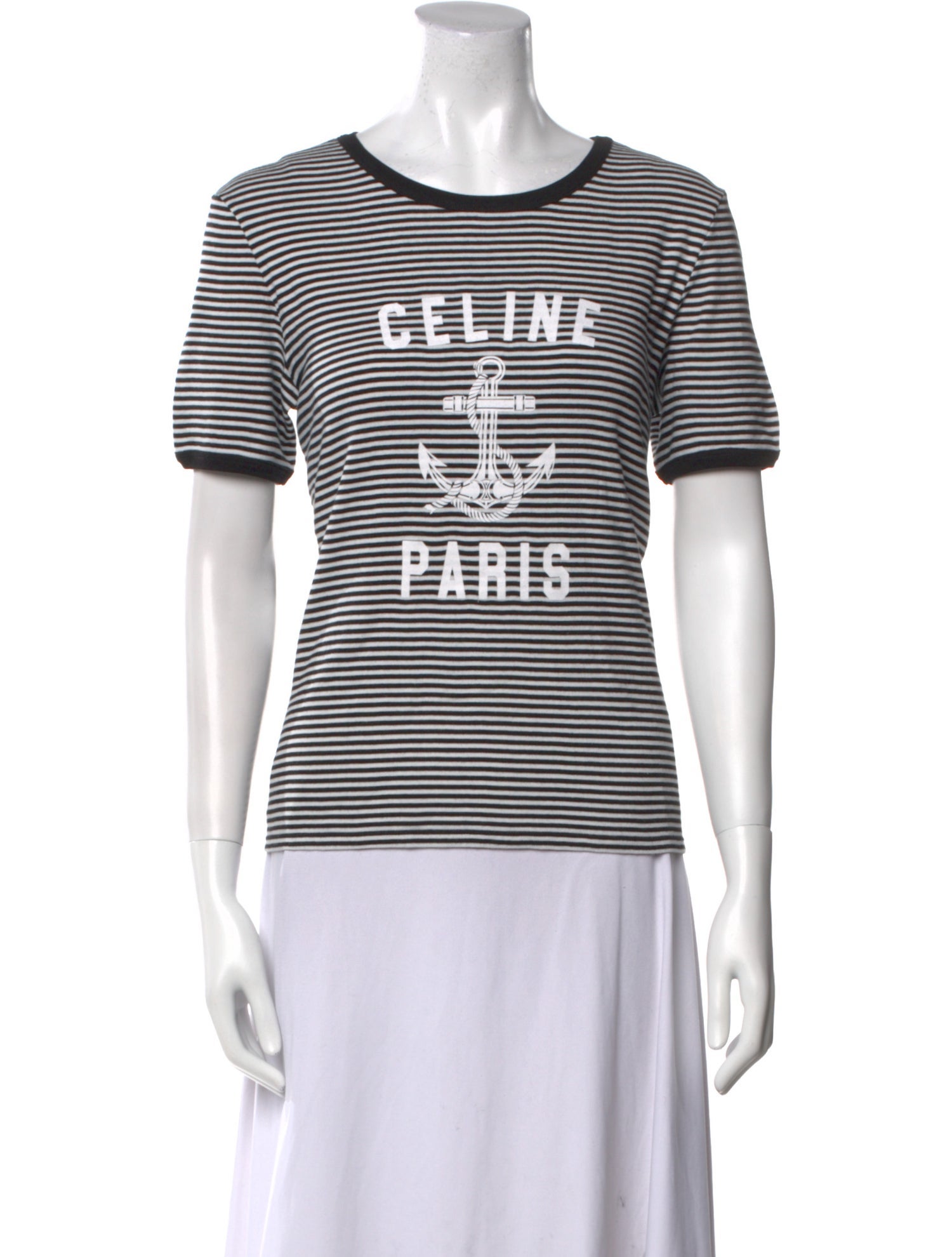 Celine Striped Crew Neck T-Shirt