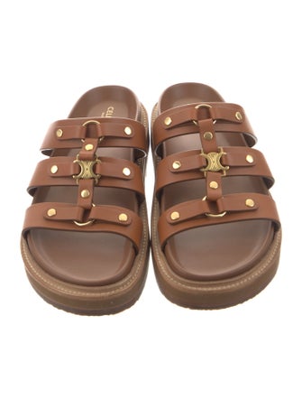 Celine Leather Studded Accents Slides