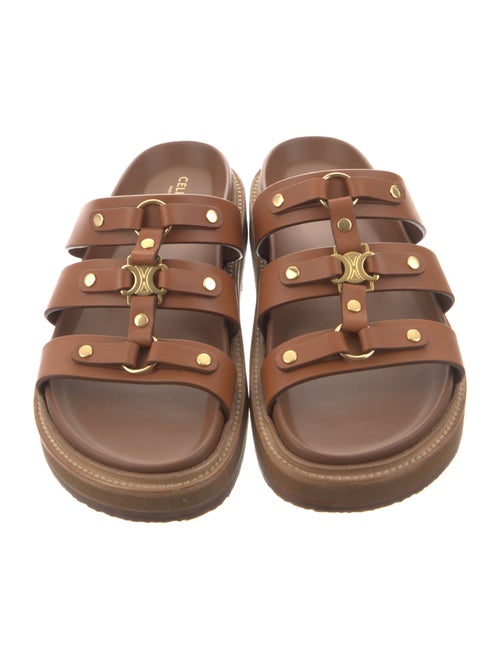 Celine Leather Studded Accents Slides