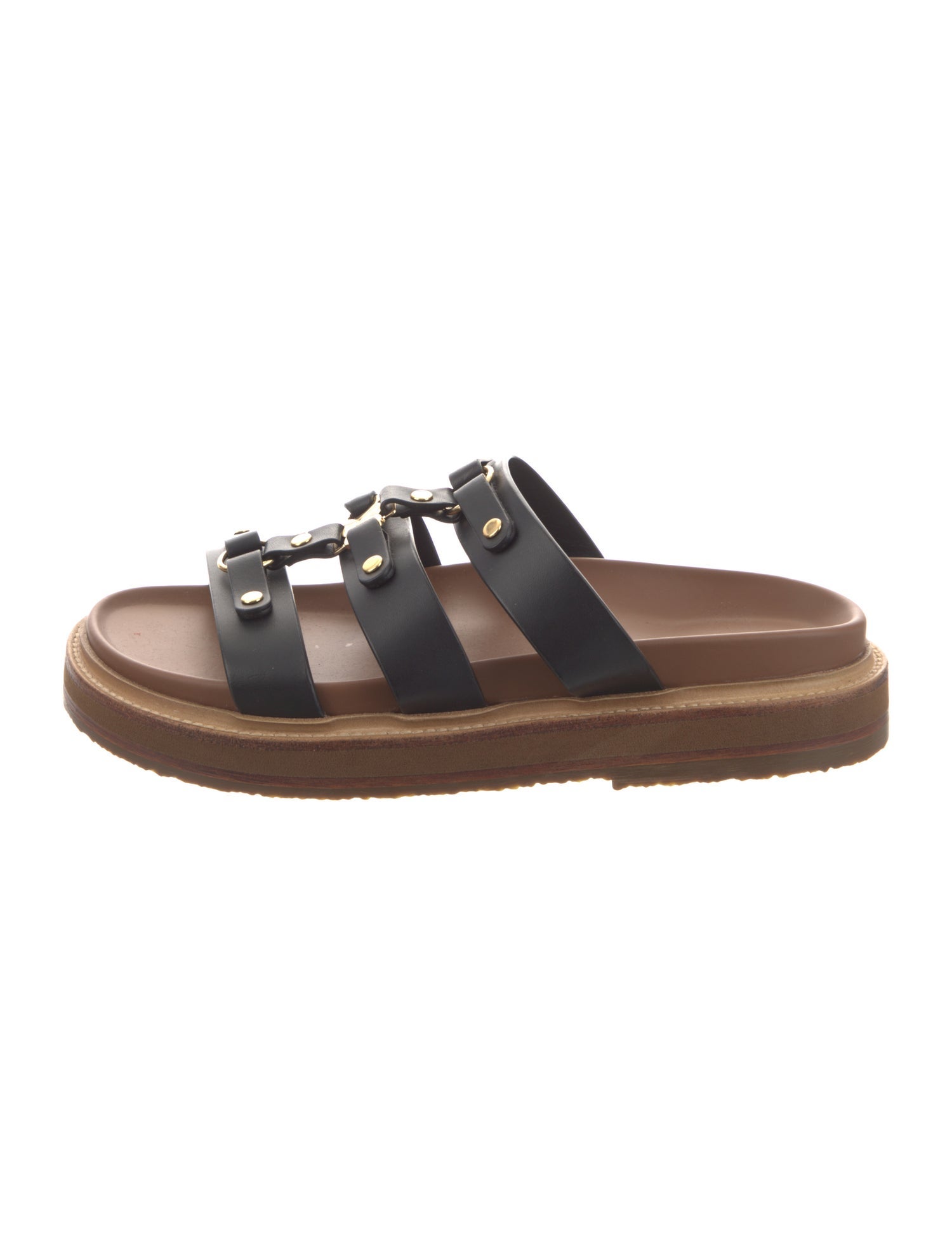 Celine Leather Studded Accents Slides