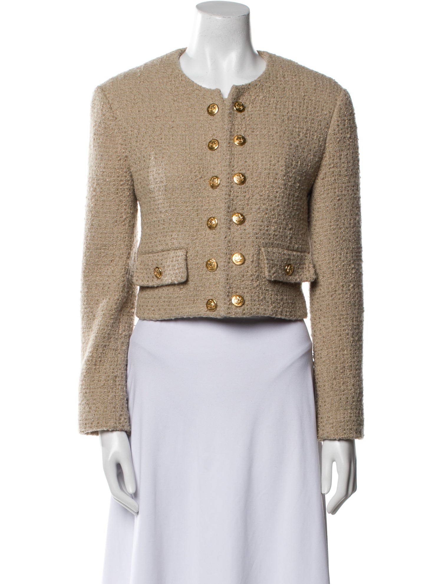 Celine Virgin Wool Tweed Pattern Evening Jacket