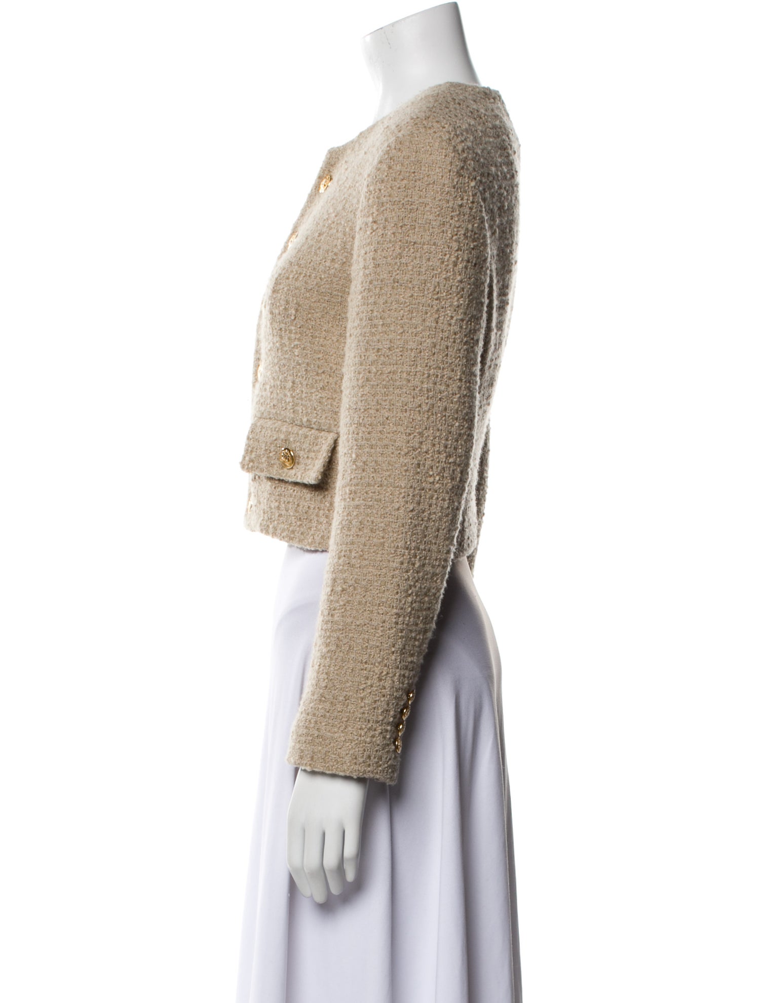 Celine Virgin Wool Tweed Pattern Evening Jacket