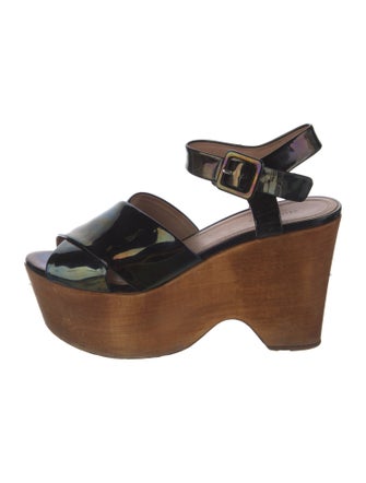 Celine Patent Leather Slingback Sandals