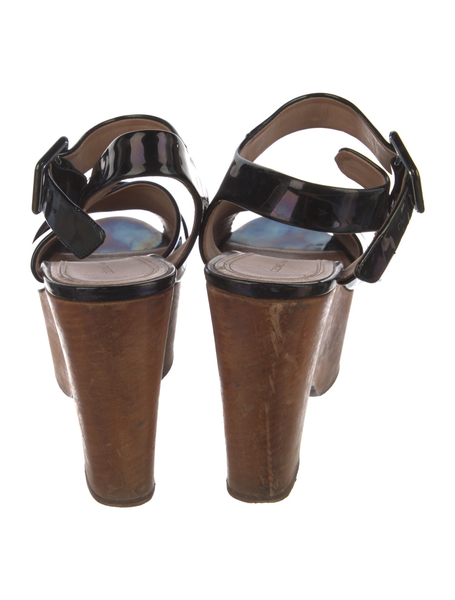 Celine Patent Leather Slingback Sandals