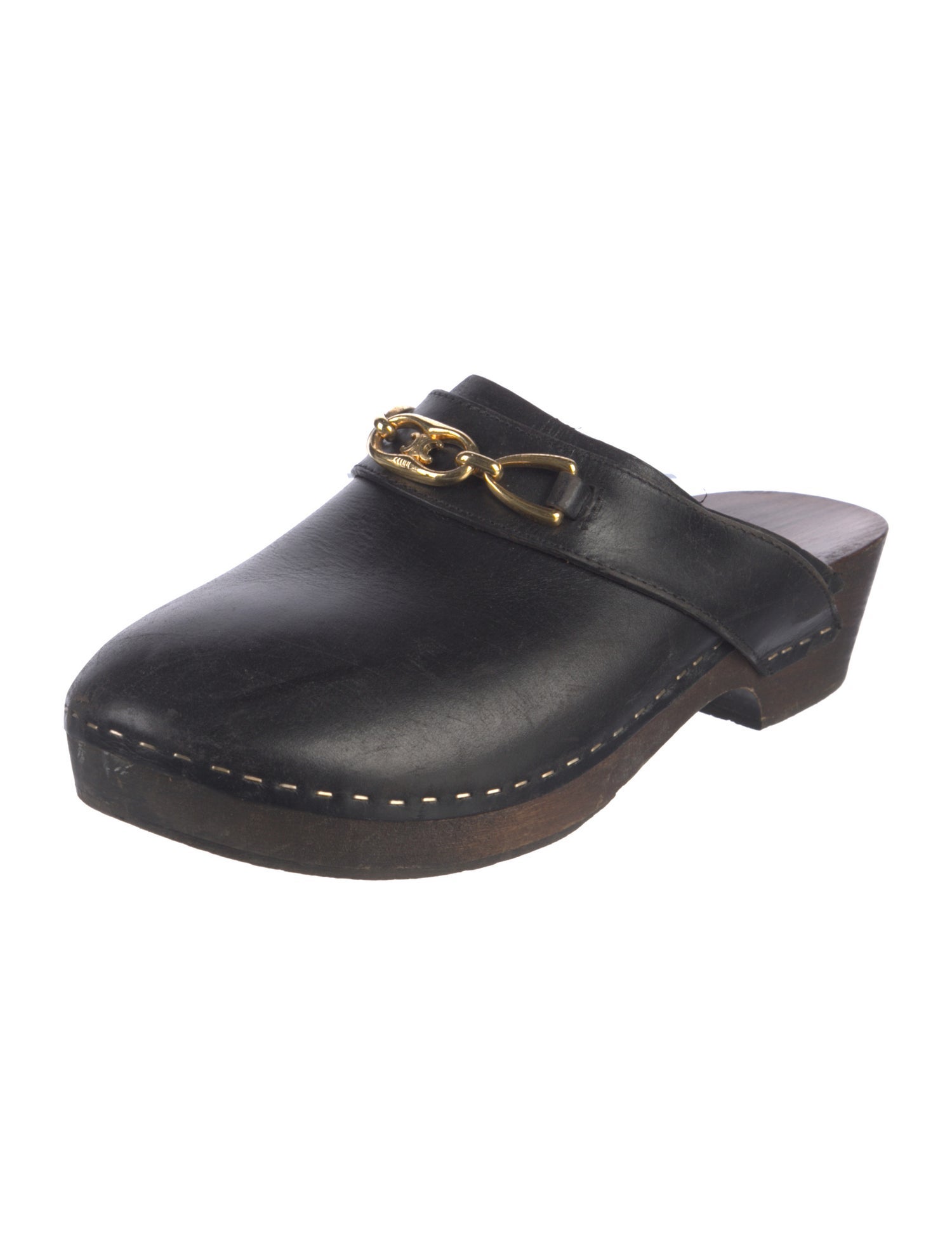 Celine Horsebit Accent Leather Mules