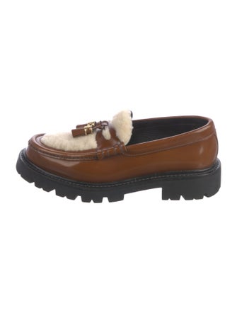 Celine Leather Tassel Accents Loafers