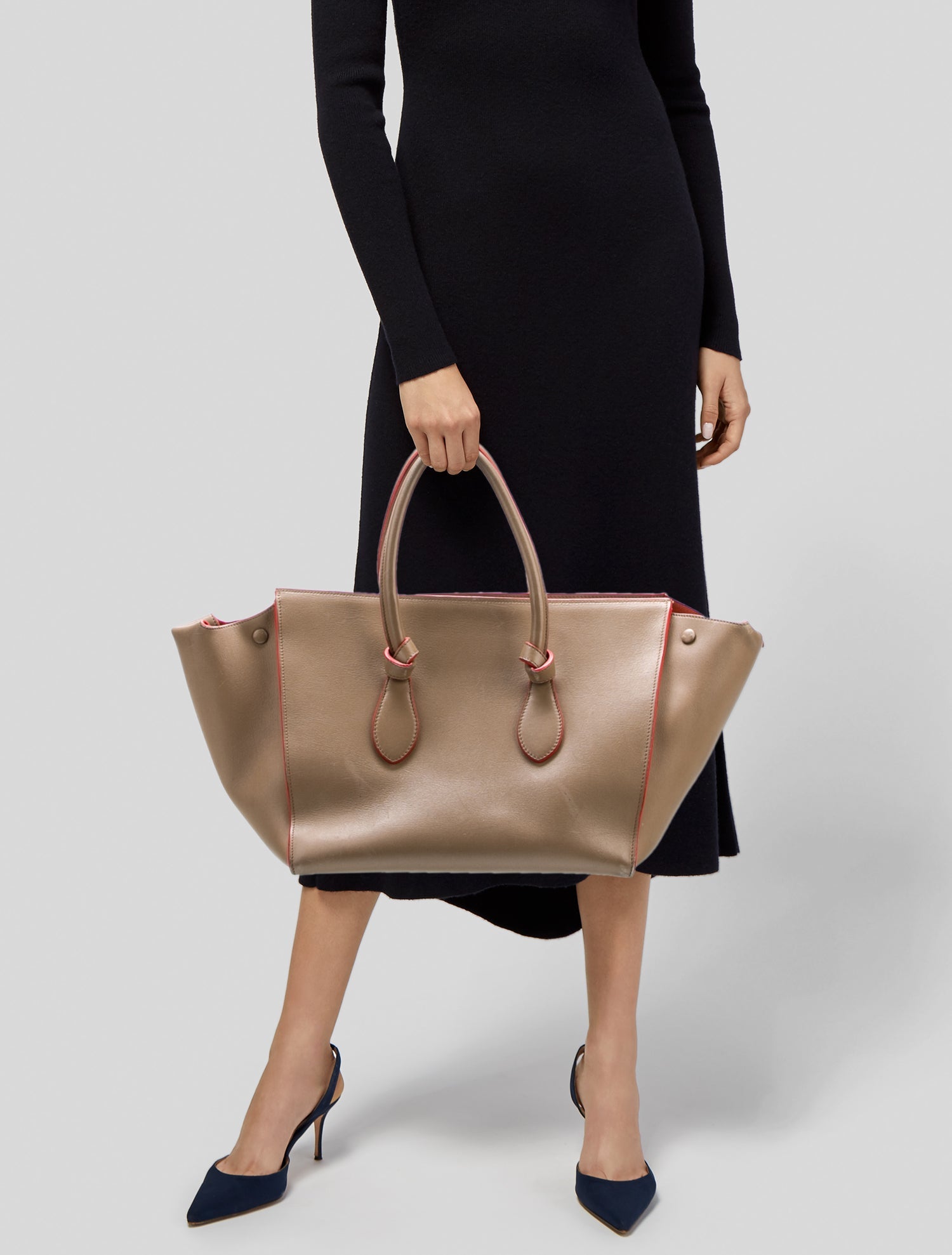 Celine Leather Tie Tote Medium