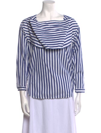 Celine Striped Scoop Neck Blouse