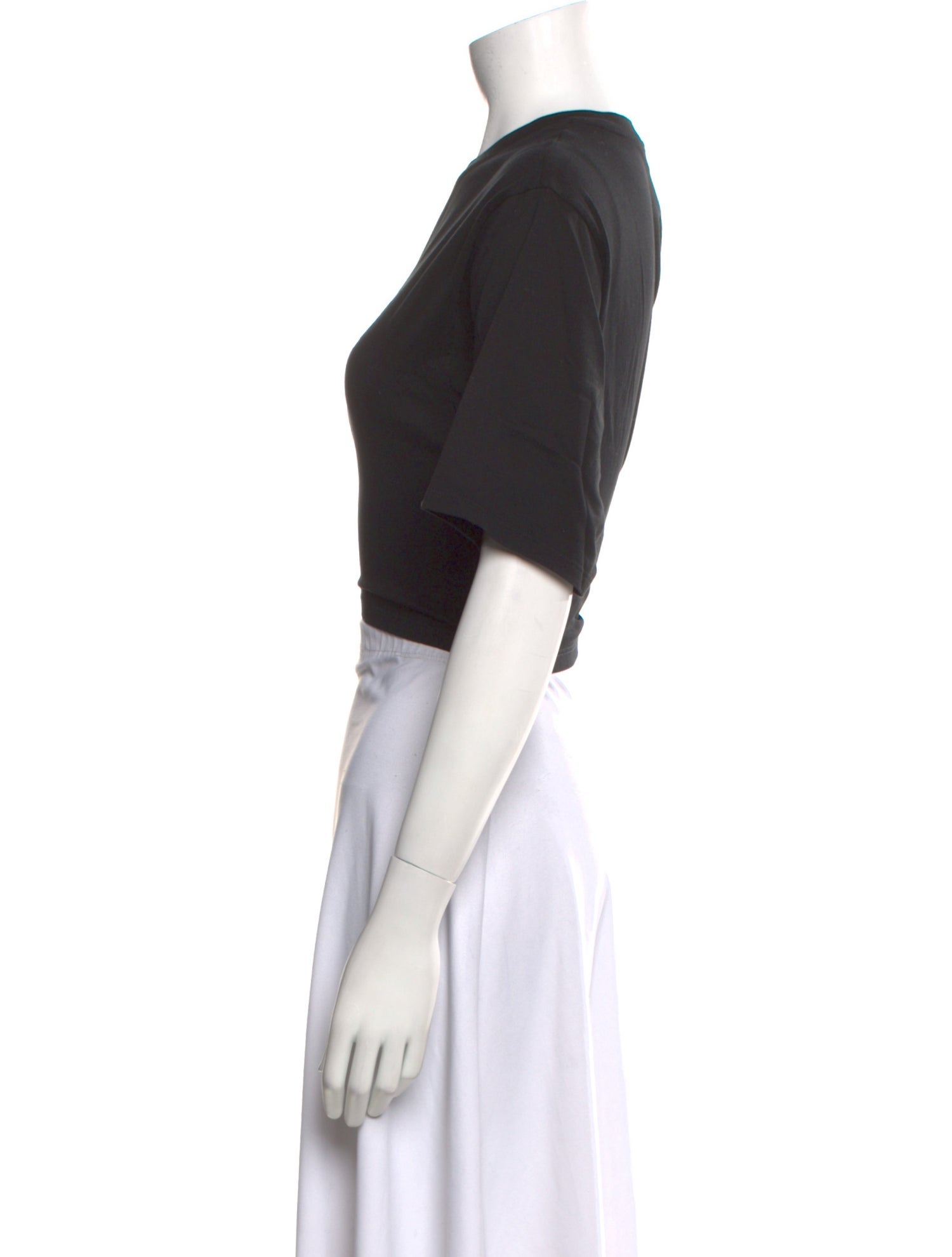 Celine Graphic Print Crew Neck Crop Top