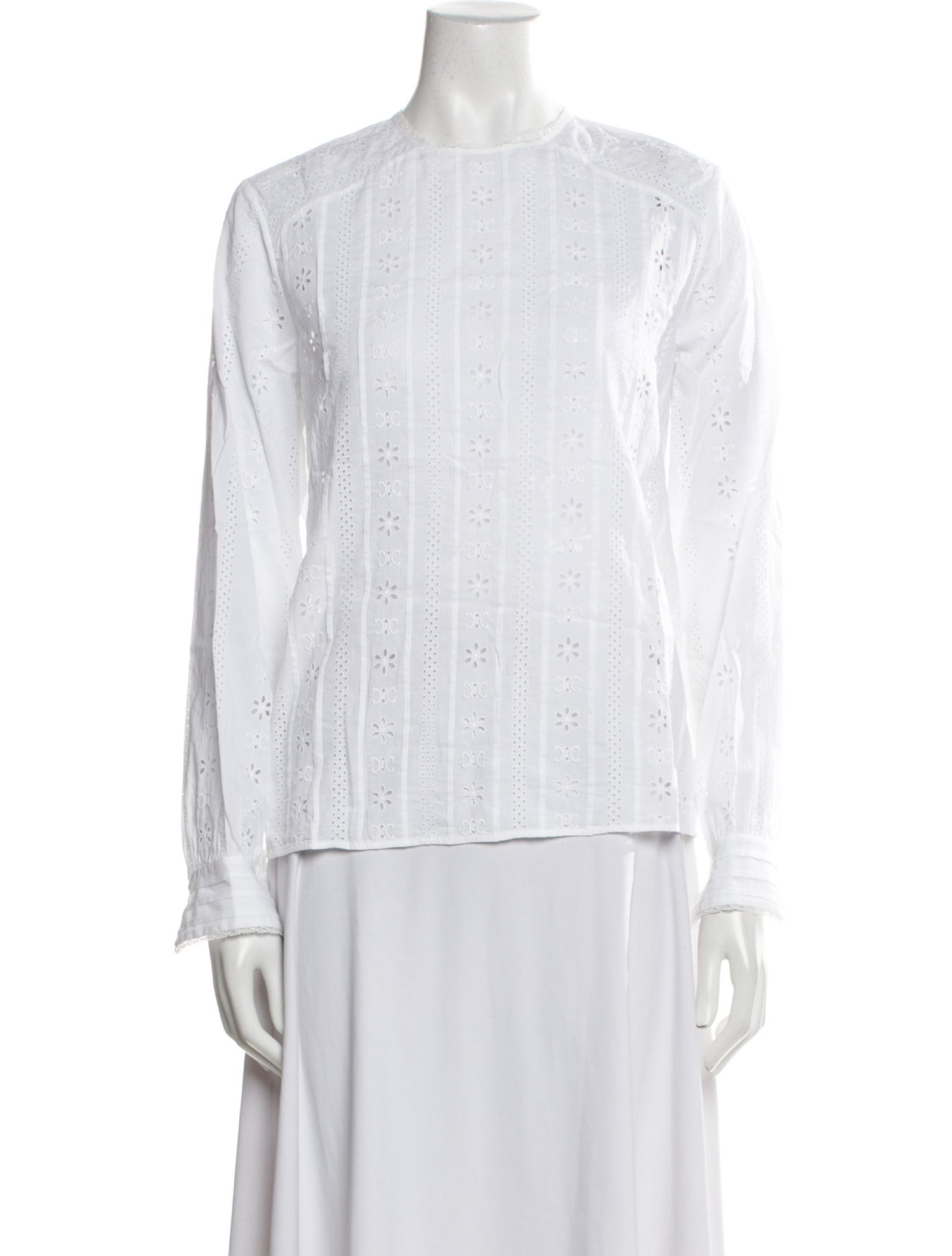 Celine Crew Neck Long Sleeve Blouse