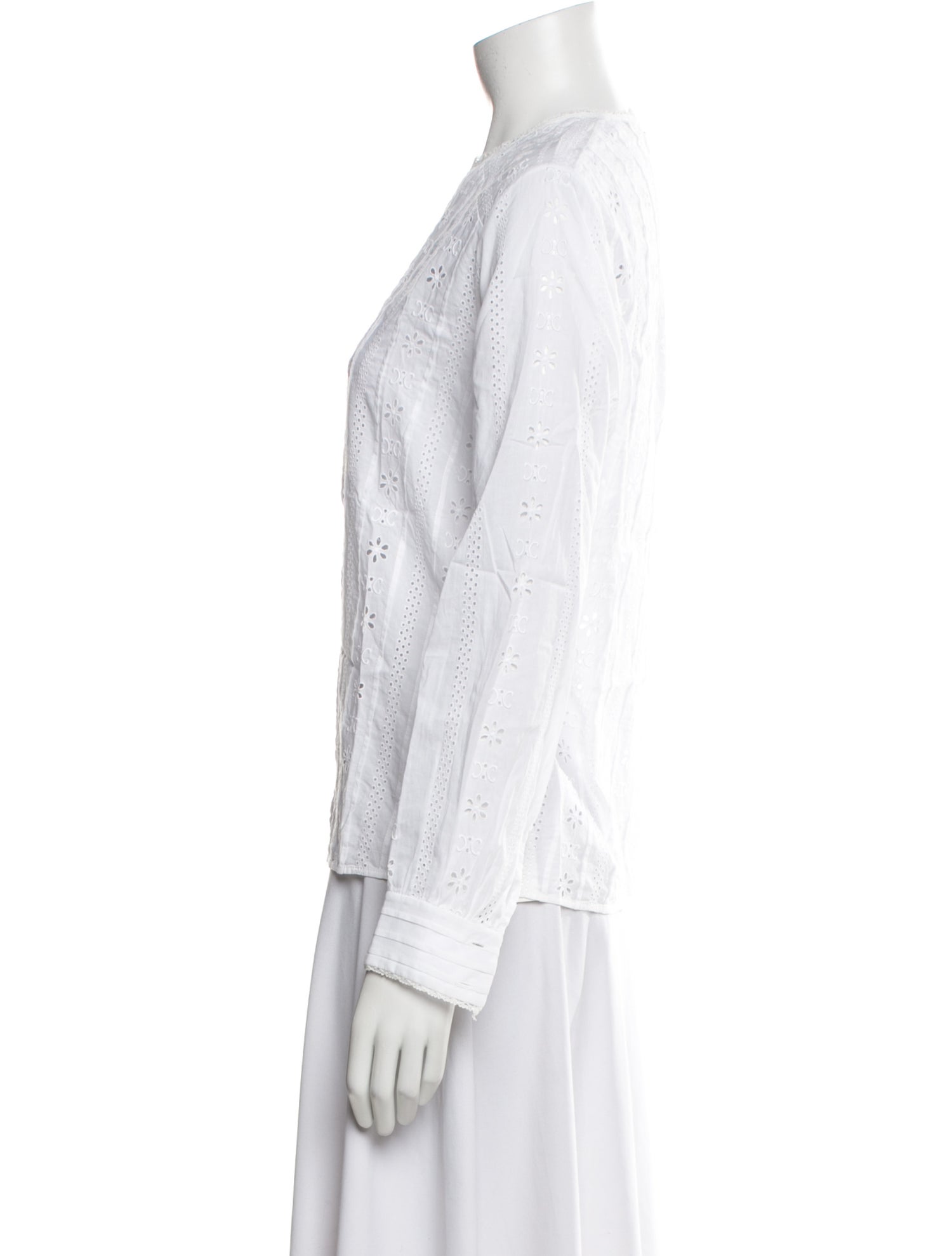 Celine Crew Neck Long Sleeve Blouse