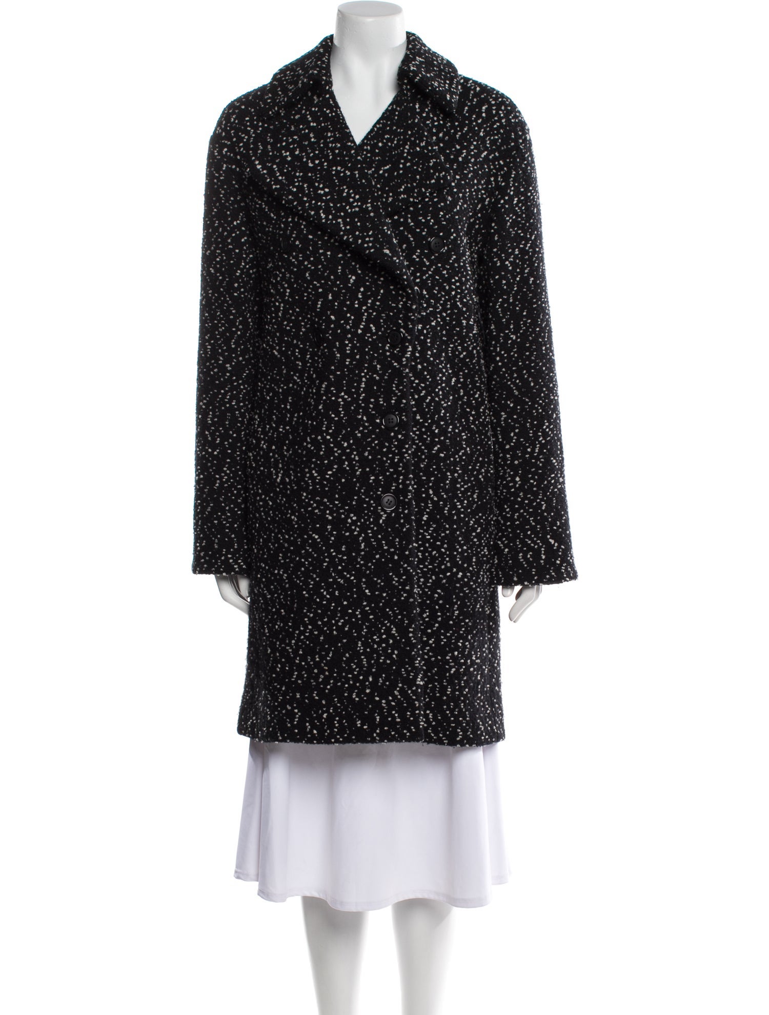Celine Wool Tweed Pattern Coat