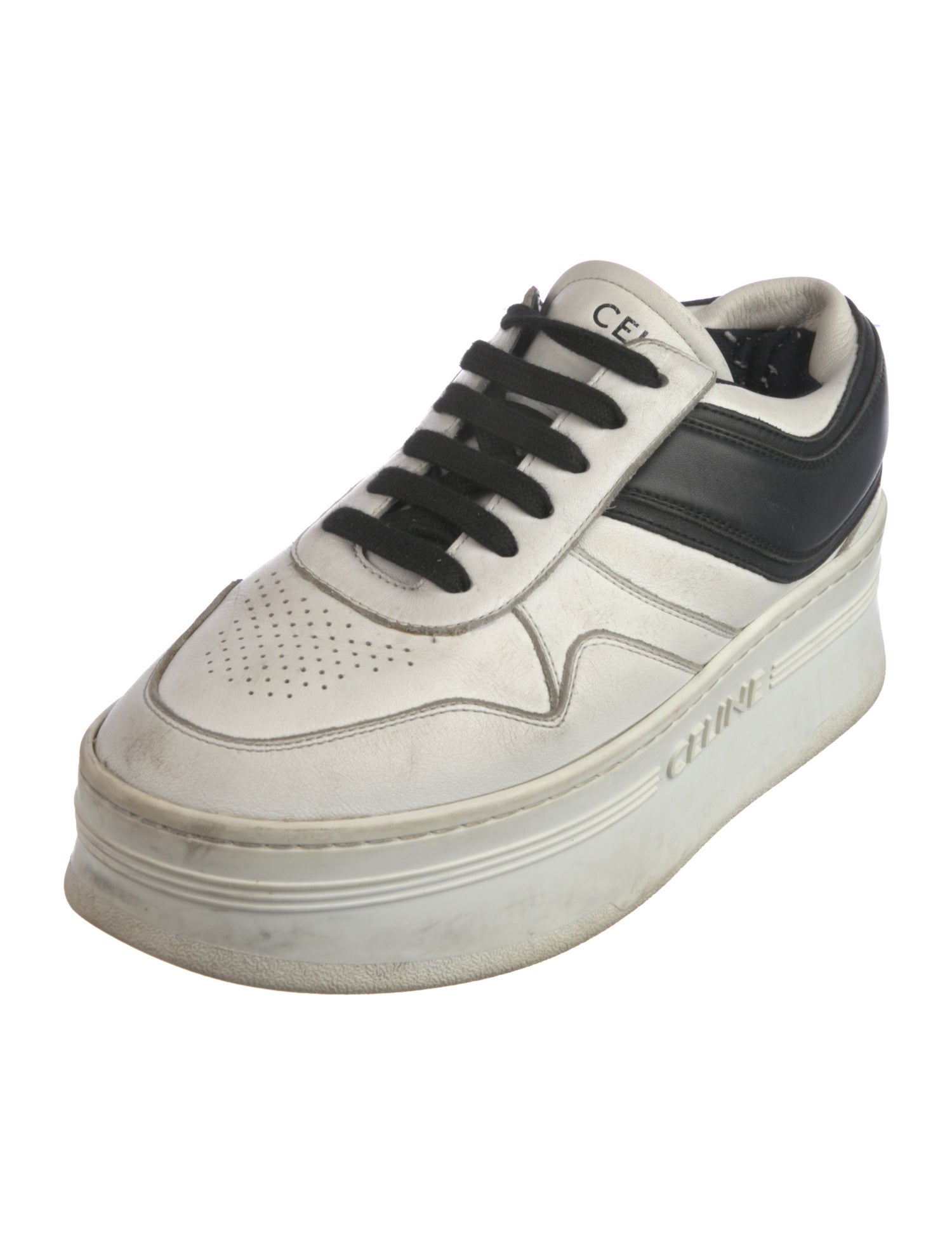 Celine Leather Colorblock Pattern Sneakers