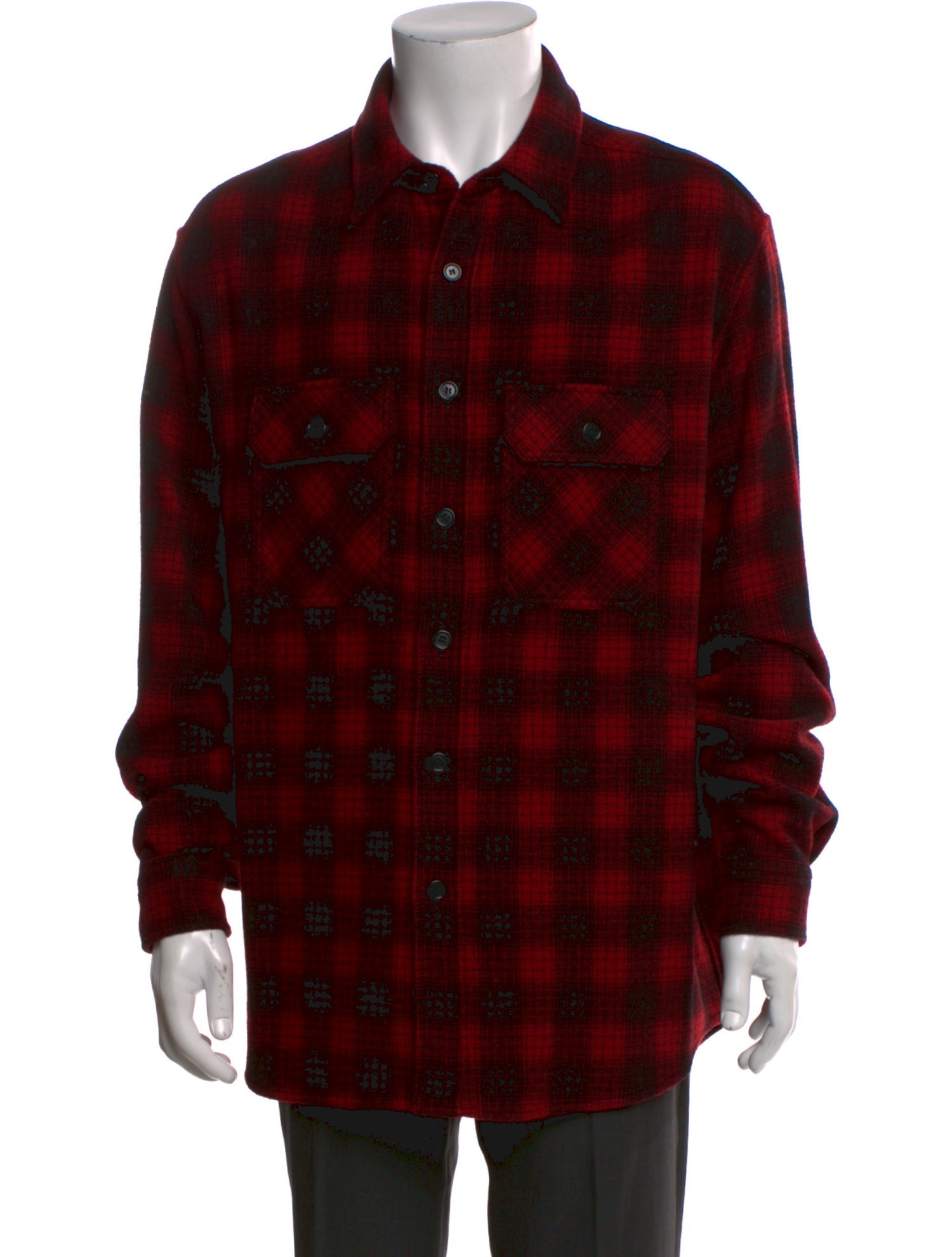 Celine Wool Plaid Print Shirt w/ Tags