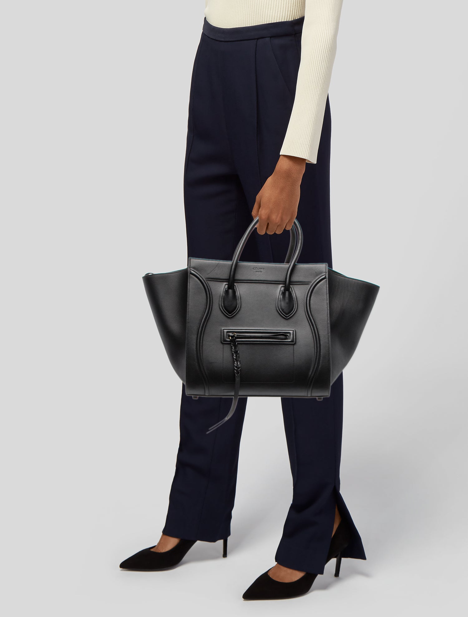 Celine Leather Luggage Phantom Medium