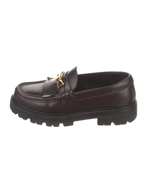 Celine Patent Leather Fringe Trim Accent Loafers