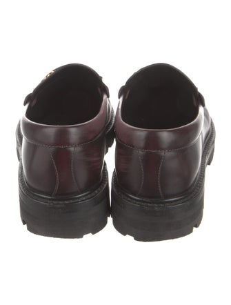 Celine Patent Leather Fringe Trim Accent Loafers