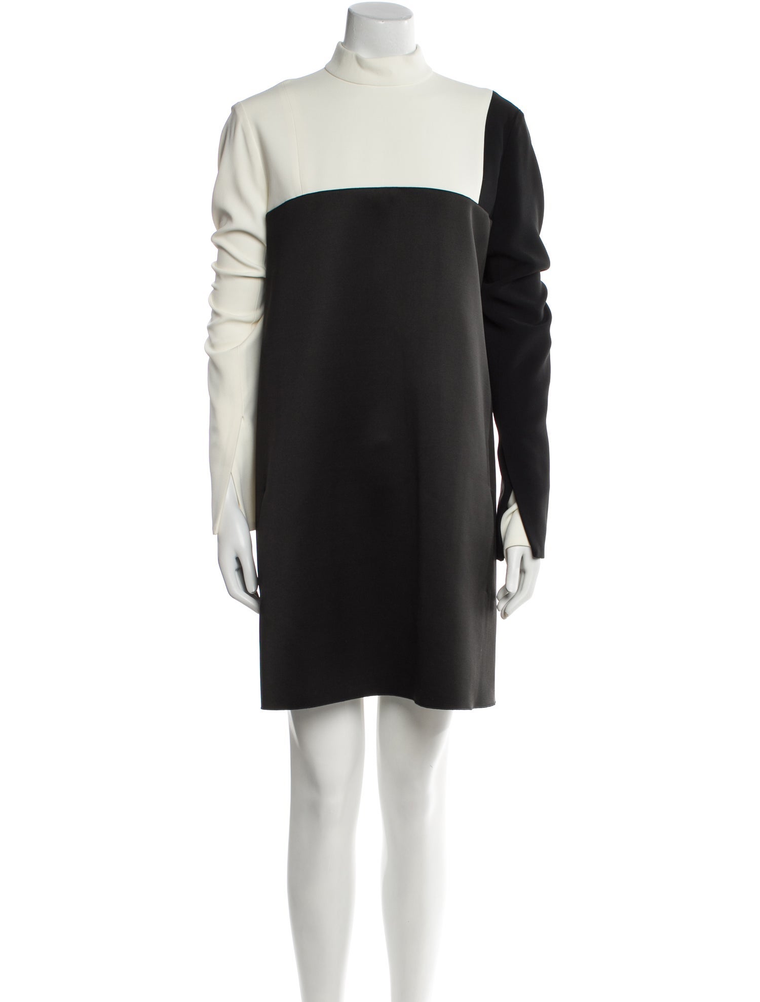 Celine Mock Neck Knee-Length Dress